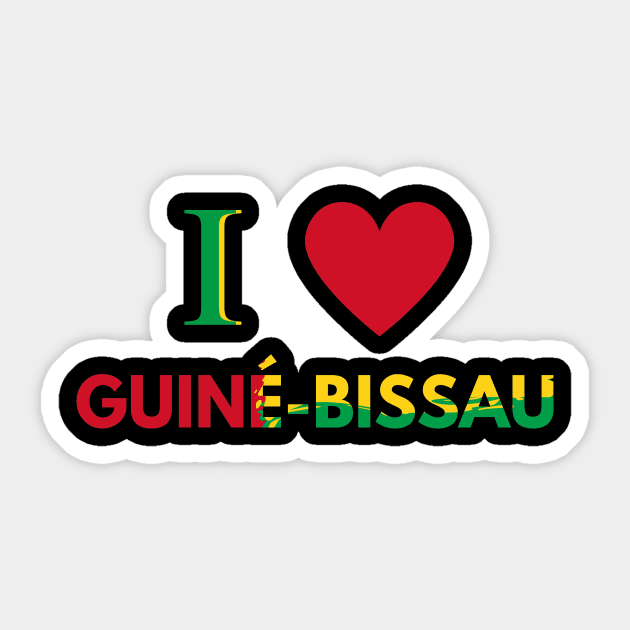 I love Guiné-Bissau Sticker by Luso Store